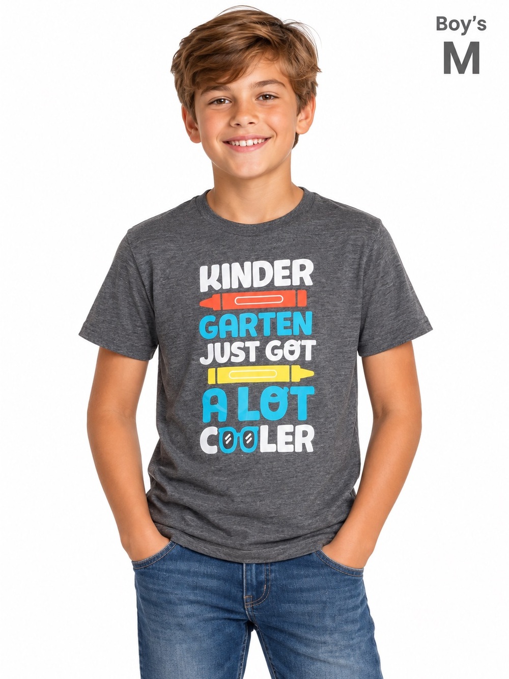 INSTANT MESSAGE Gray  'Kindergarten Just Got a Lot Cooler' Kids M Graphic Tee